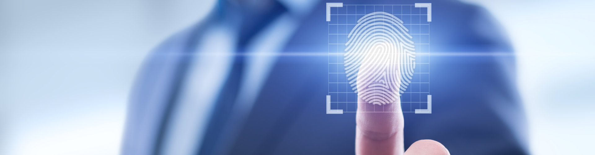 Fingerprint scan provides security access with biometrics identification